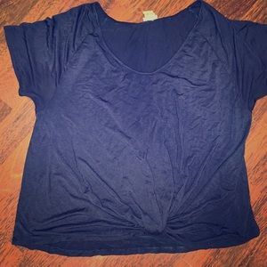 Dark blue knotted tee